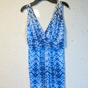 Tart Blue and White Abstract Dress